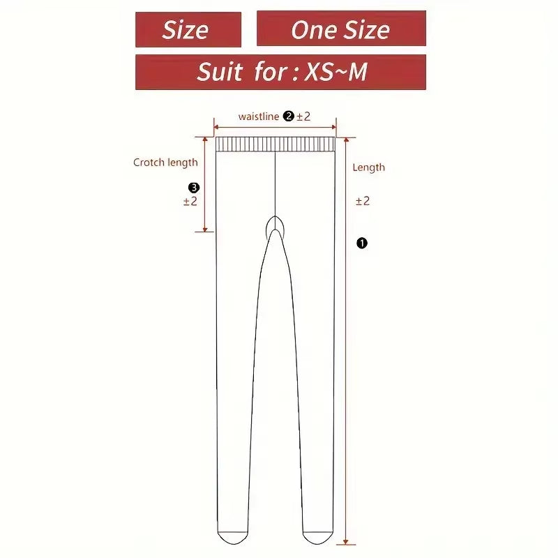 1 Pair of Women'S Thermal Skinny Pants - Semi-Transparent Fleece Lining Leggings, High-Waisted Pantyhose, Elegant Skin Effect